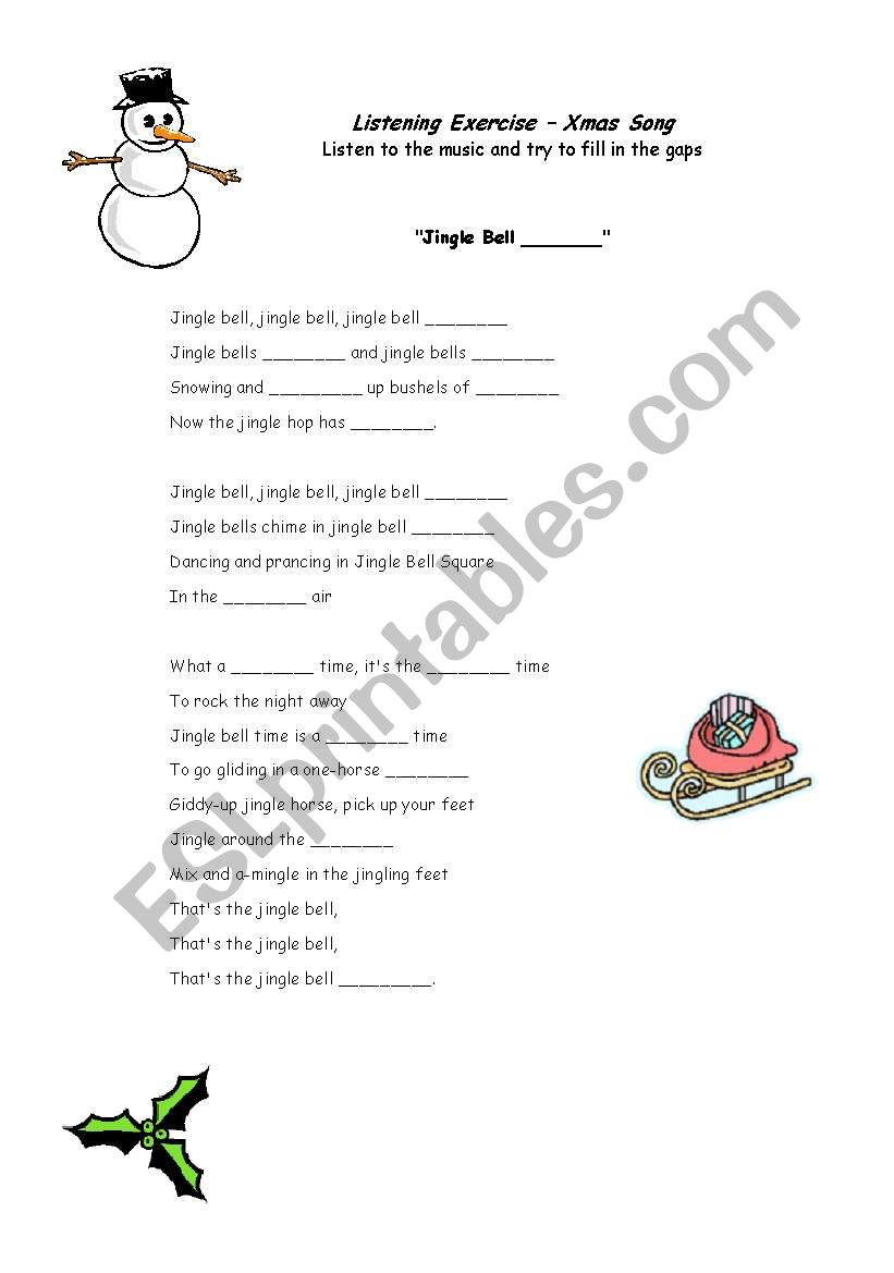 Xmas Song - Jingle Bells Rock worksheet