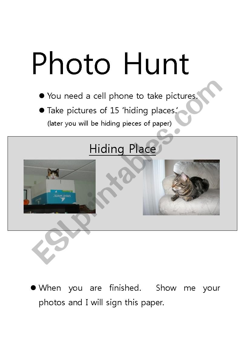 Photo Hunt (Scavenger Hunt, Step 1)