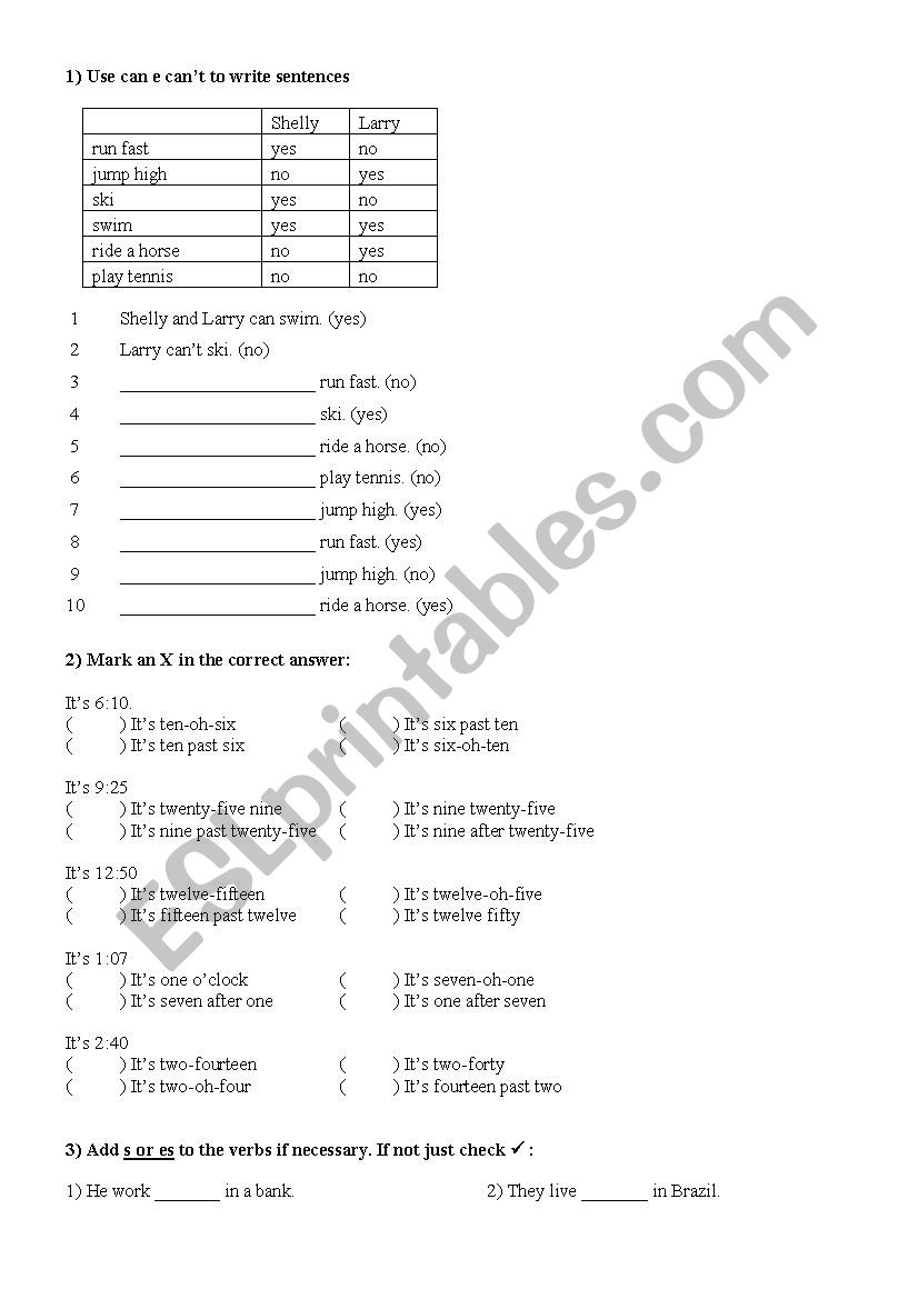 Simple Present worksheet