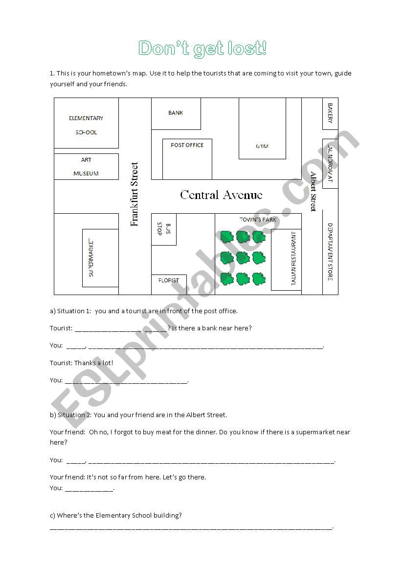 Dont get lost!  worksheet