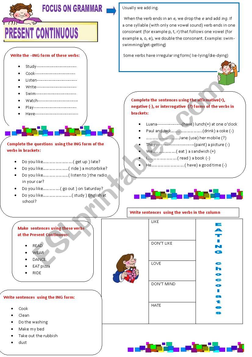Present Continuous worksheet