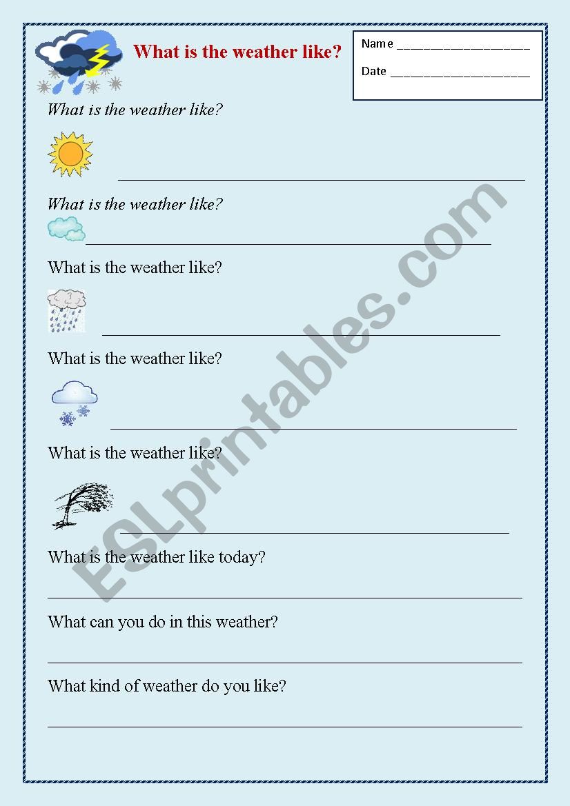 Weather 2/2 worksheet