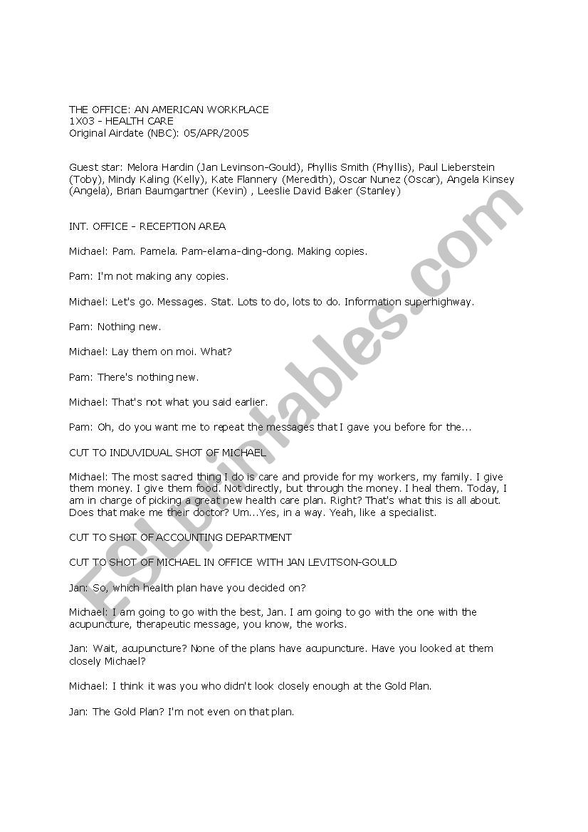 The office worksheet