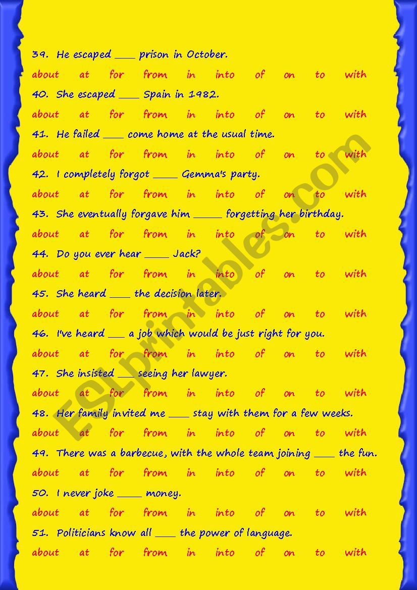 Verbs followed by prepositions - 2/2