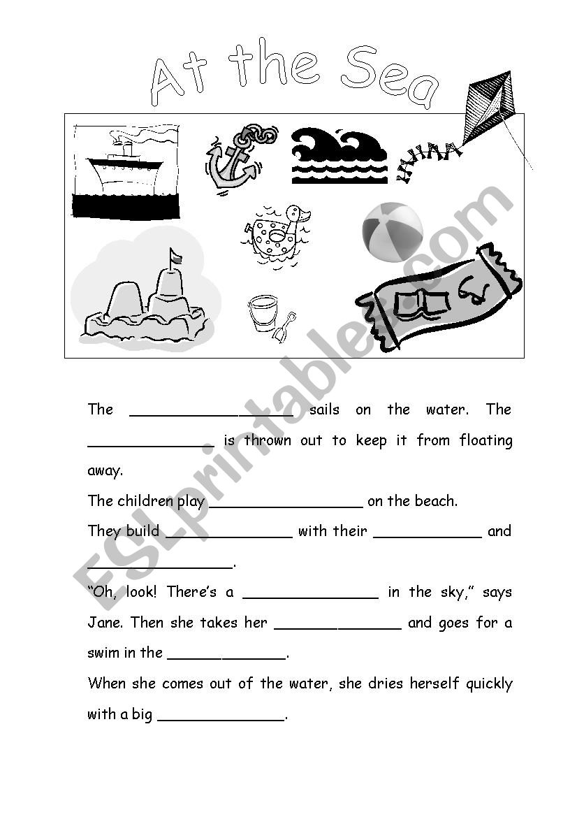 At the Sea worksheet