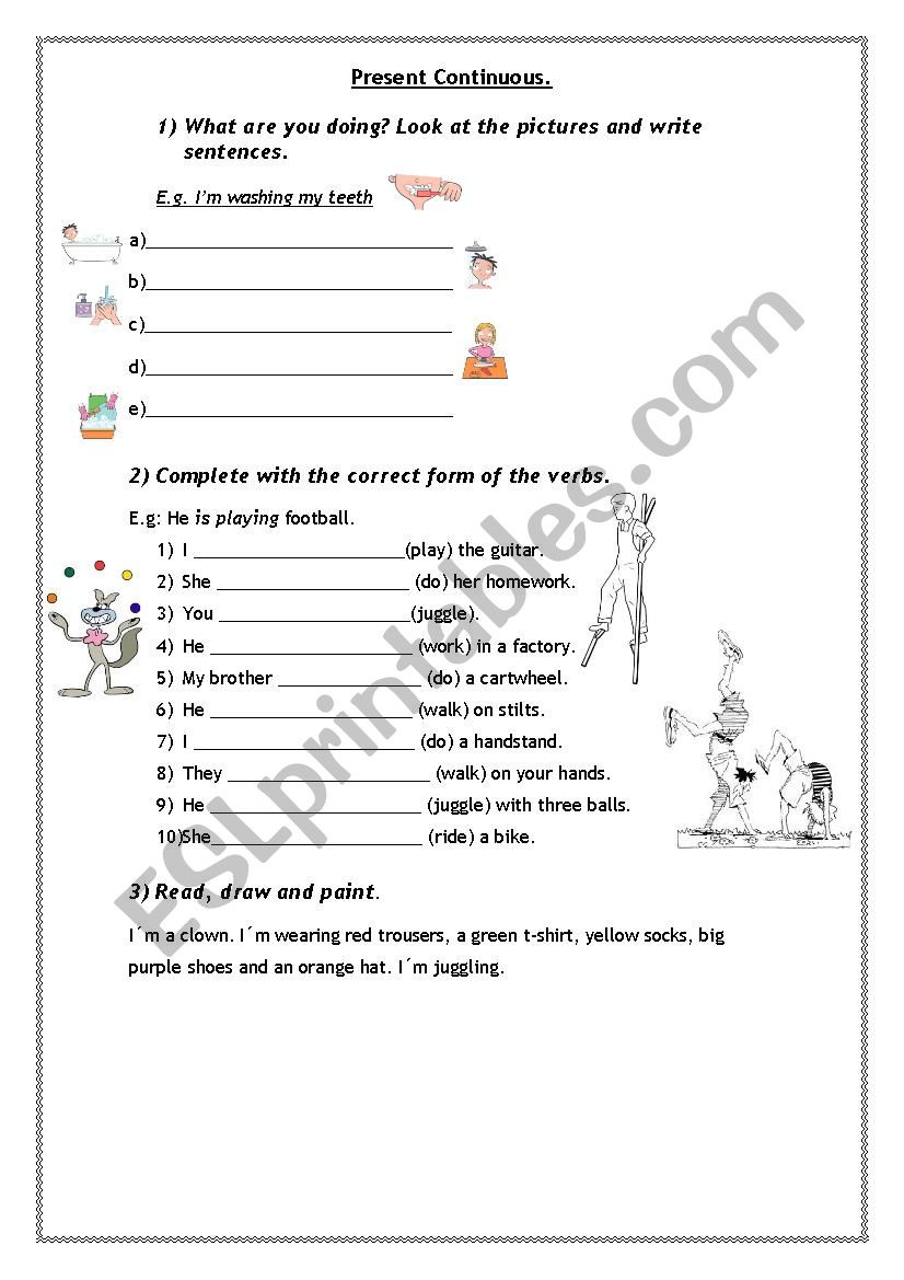 Present Continuous worksheet