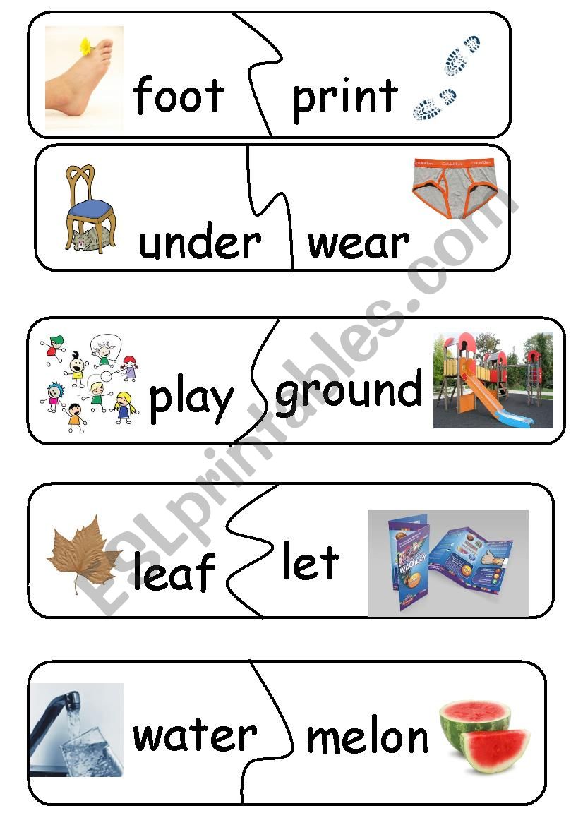 Compound Words/Game - set 2 worksheet