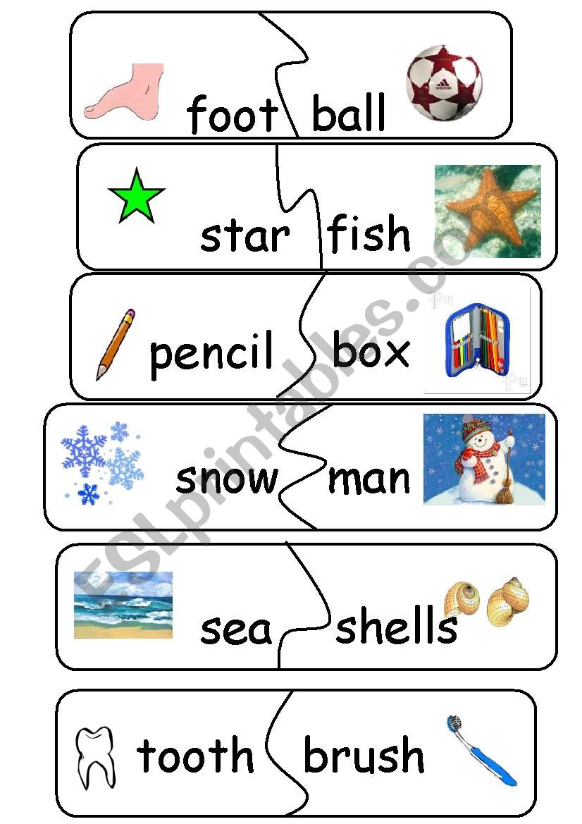 Compund Words/Game - set 3 worksheet