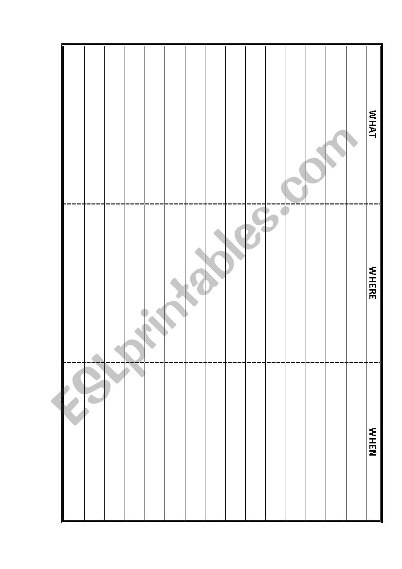 WHAT WHERE WHEN worksheet