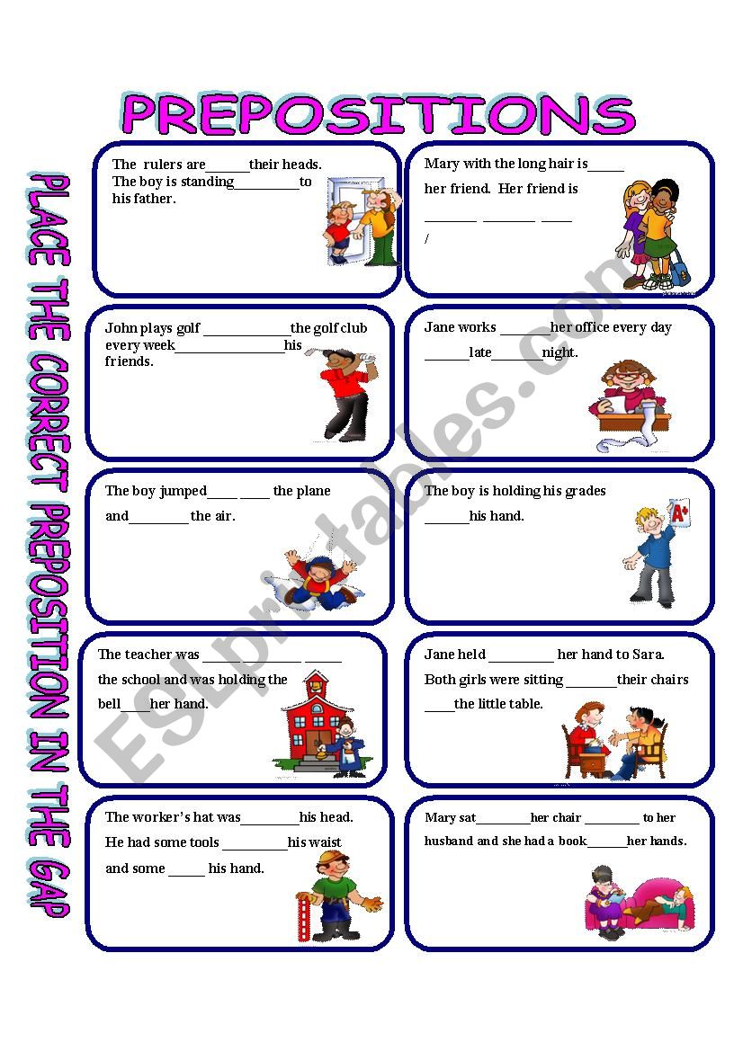 PREPOSITIONS - ANSWER KEY INCLUDED