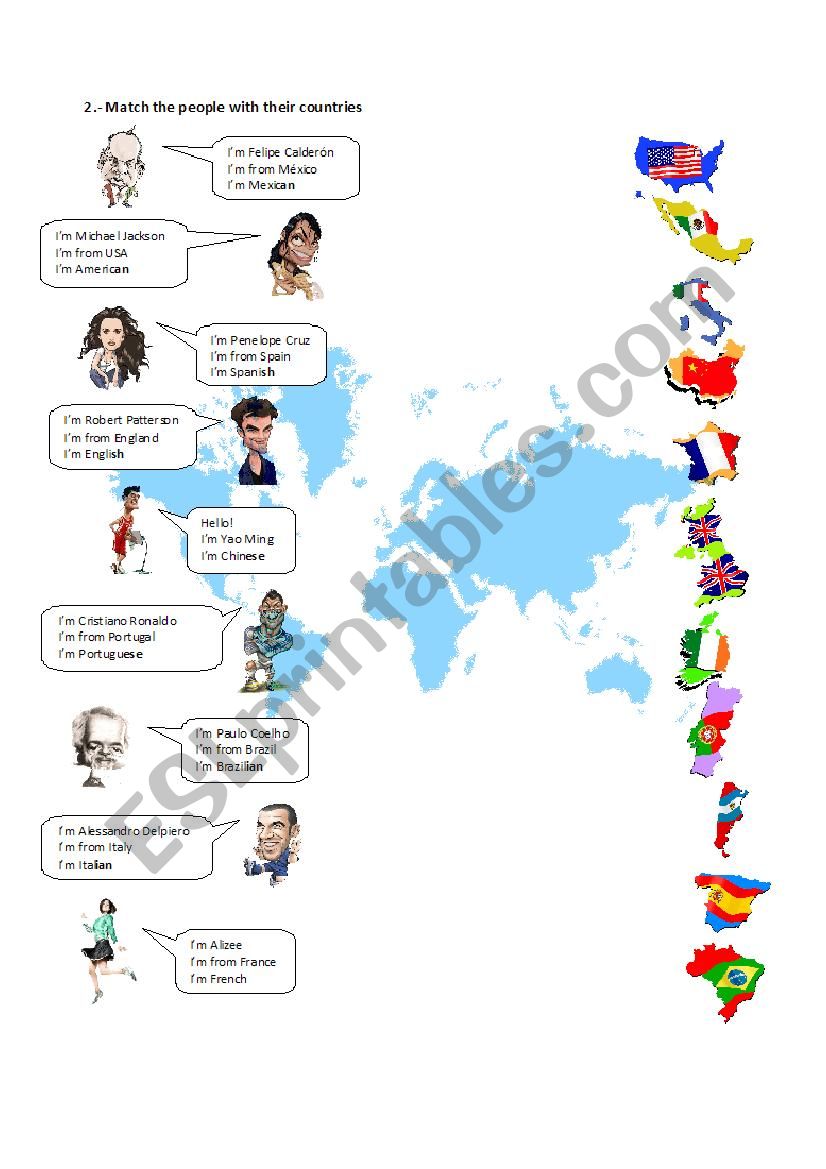 nationalities worksheet