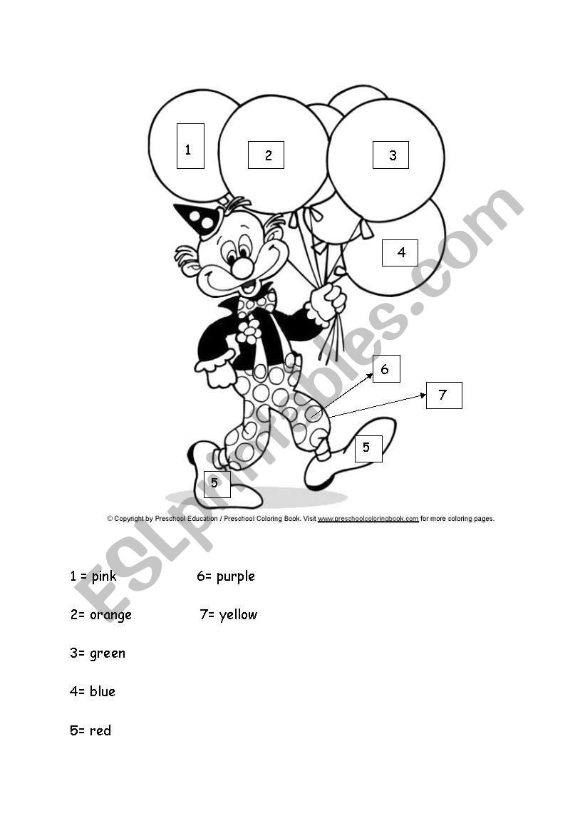 COLOURS worksheet