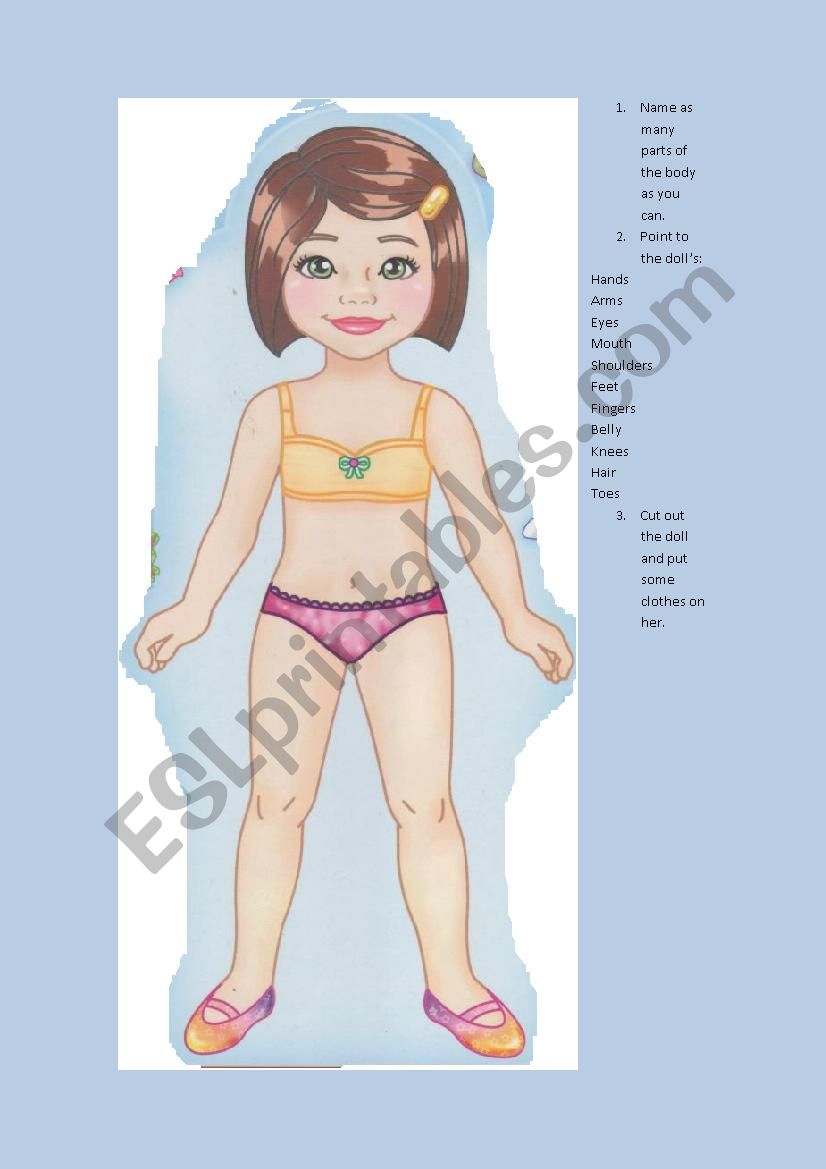 PAPER DOLL BODY worksheet