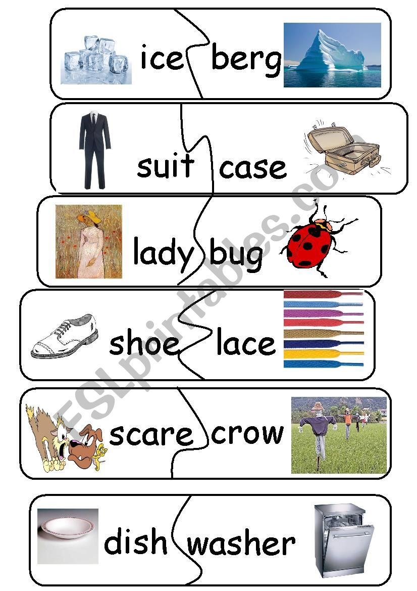 Compound Words/Game - set 6 worksheet