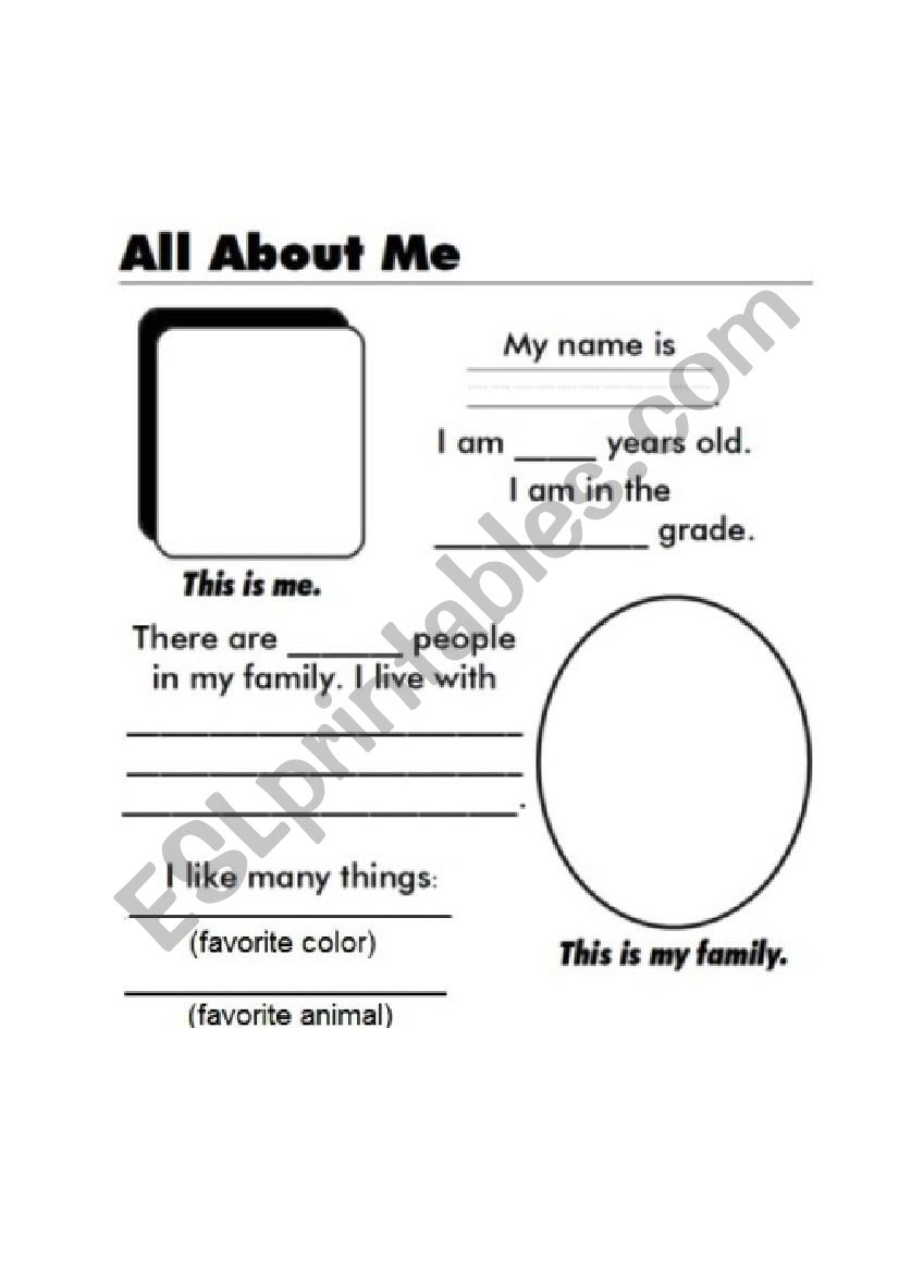 all about me worksheet