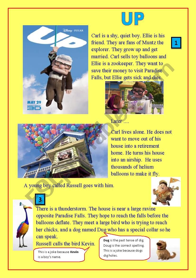 UP (the movie, 2009) worksheet