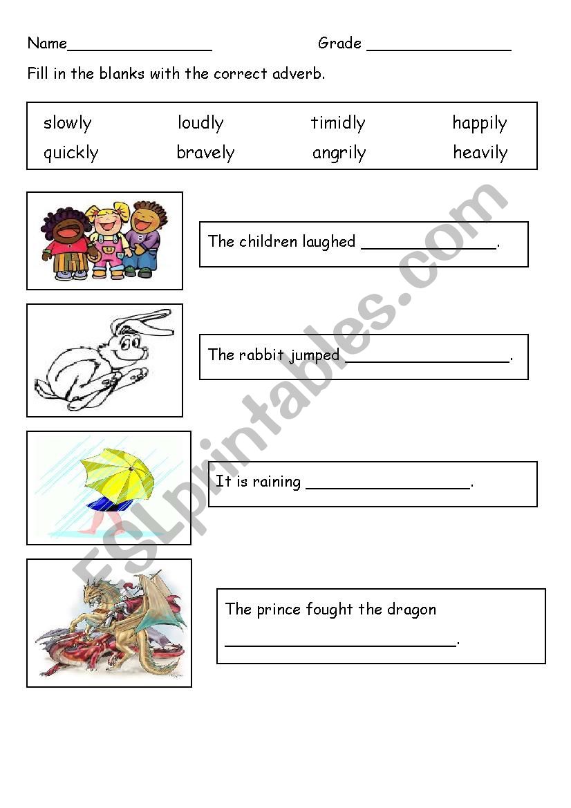 Adverb of Manner Worksheet worksheet