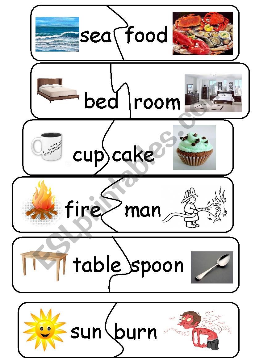 Compound Words/Game - set 7 worksheet