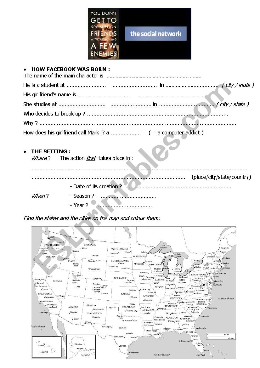 The social network  film sheet