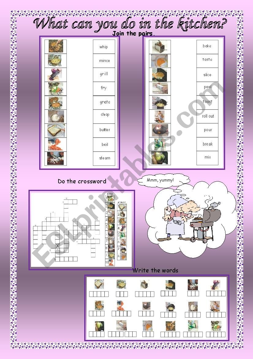 Cooking worksheet