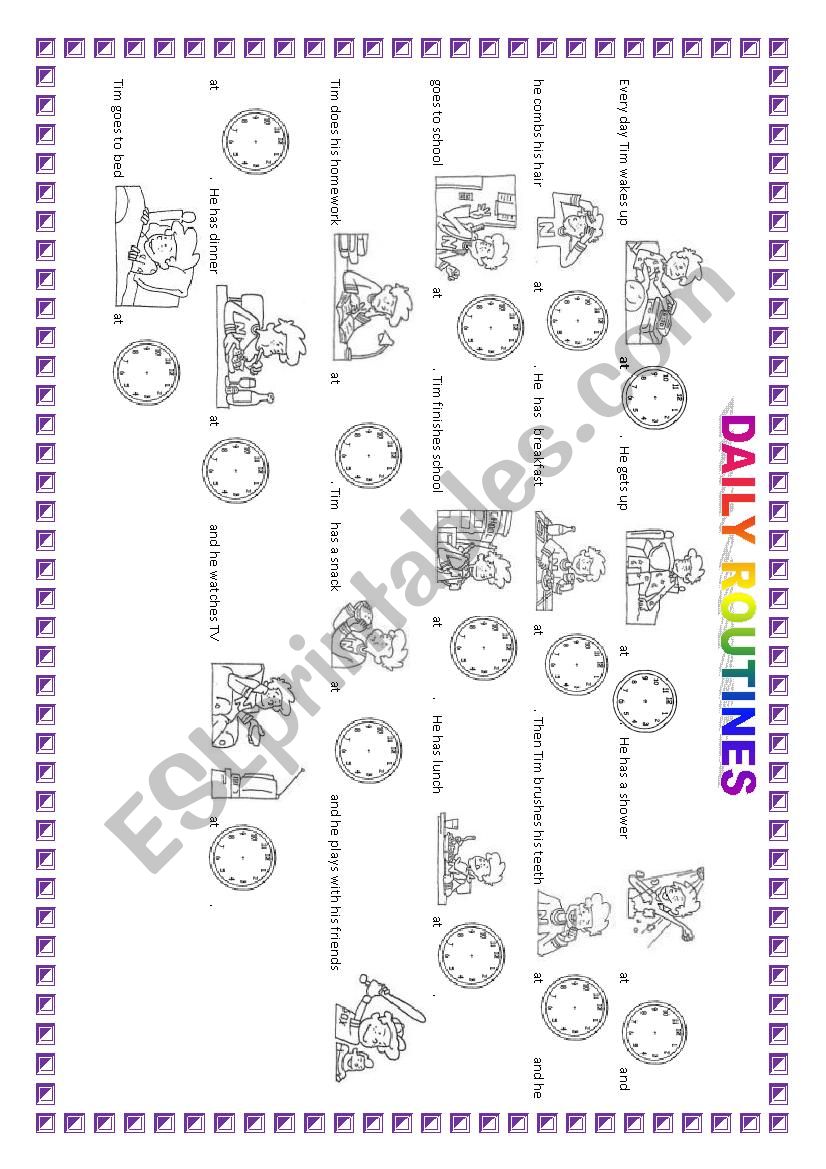 Daily Routines worksheet