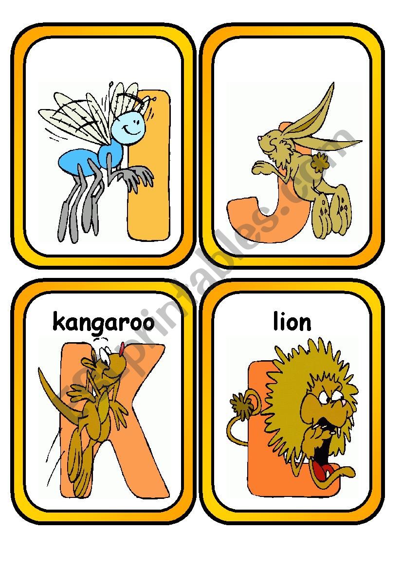 Alphabet Flashcards with Animals