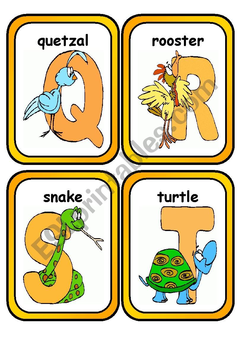 Alphabet Flashcards with Animals