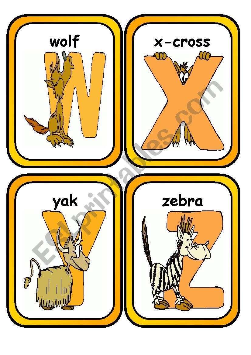 Alphabet Flashcards with Animals