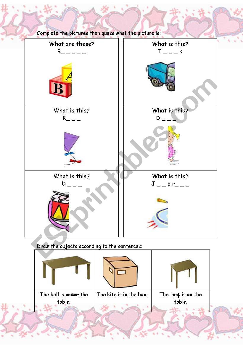 toys worksheet