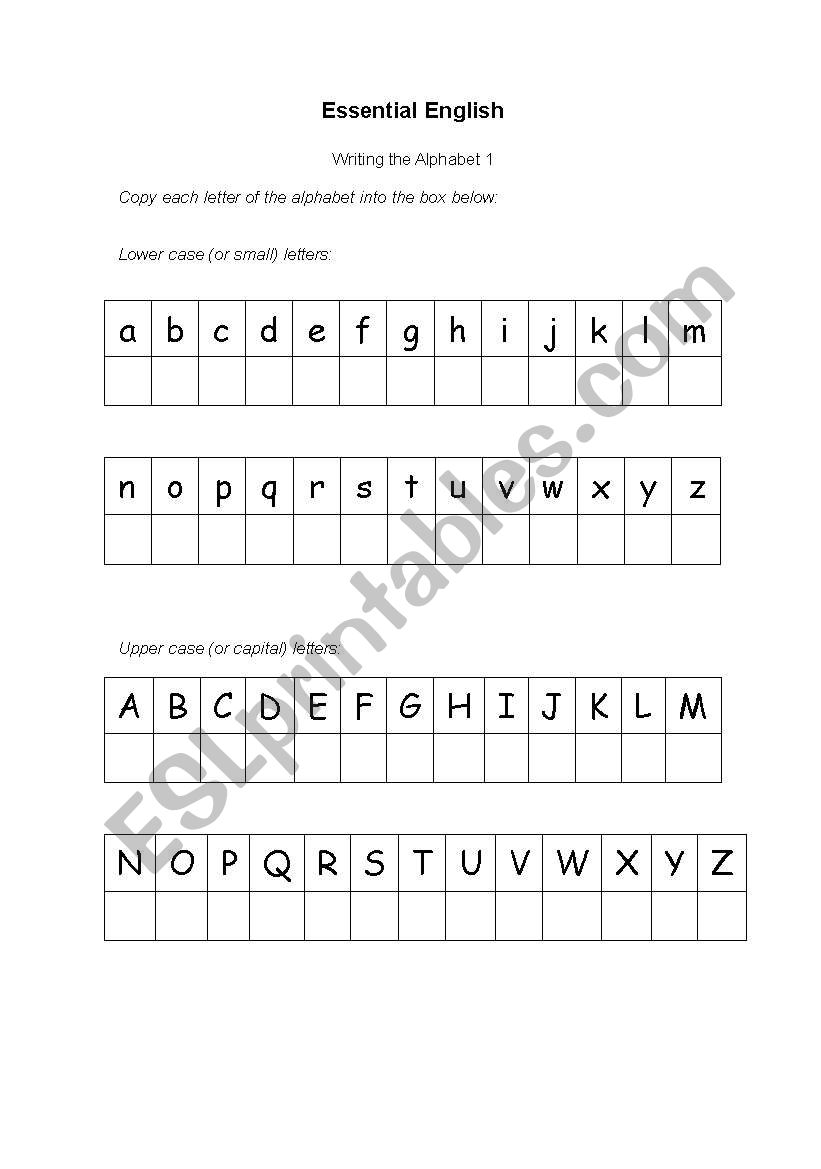 Alphabet worksheet