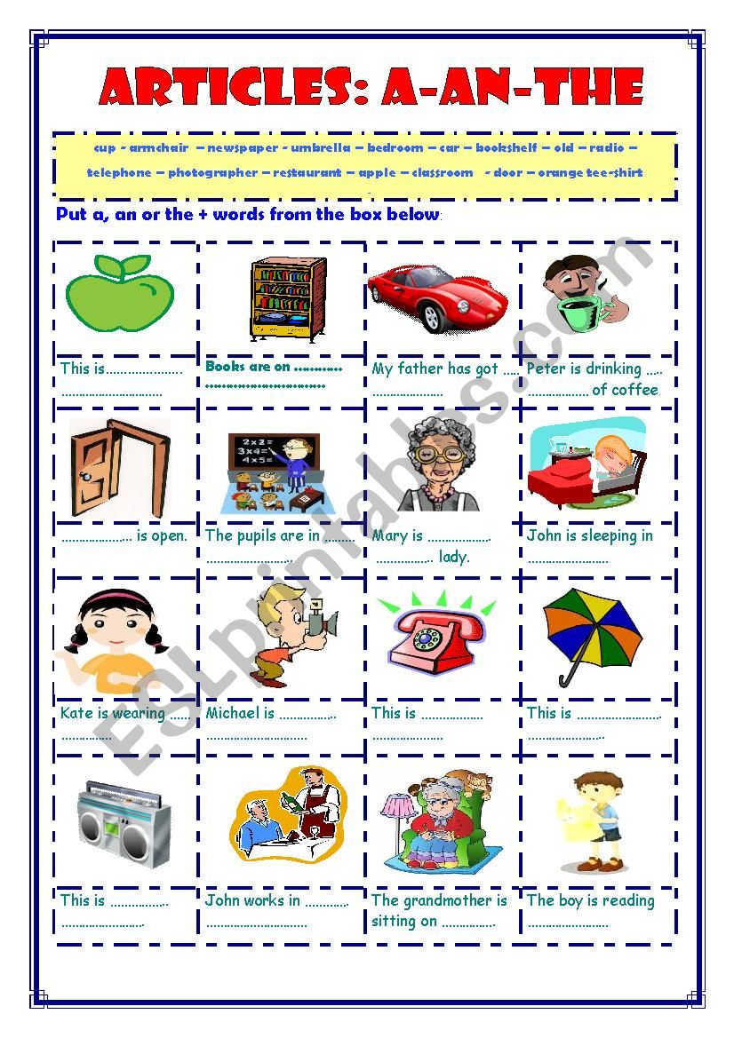 definite and indefinite articles