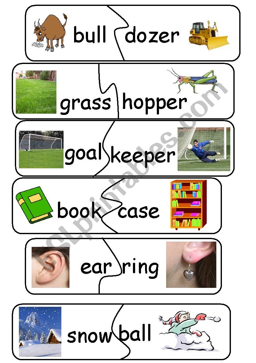 Compound Words/Game - set 9 worksheet