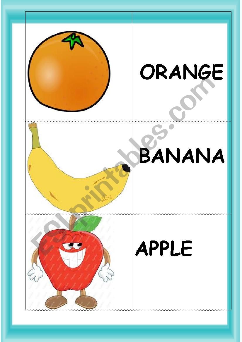 FRUITS worksheet