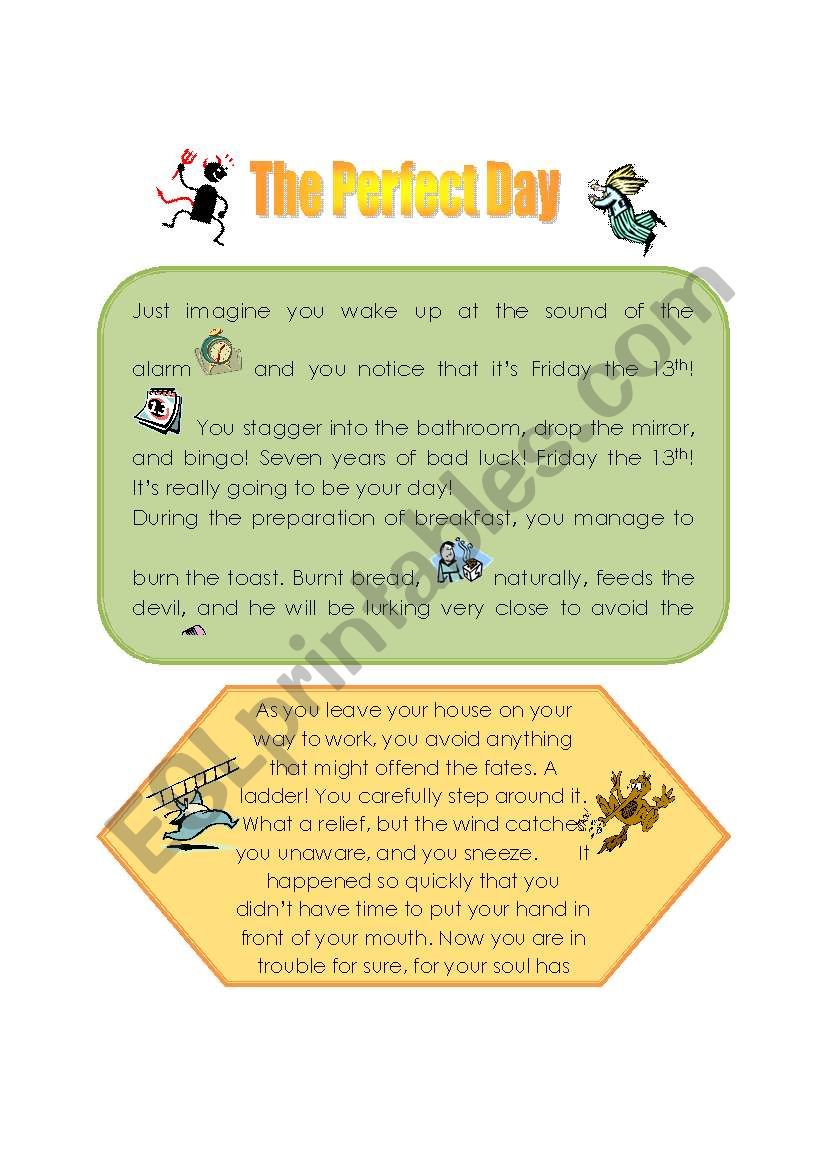 The Perfect Day worksheet