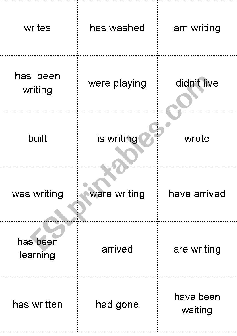 English Grammar Cards worksheet