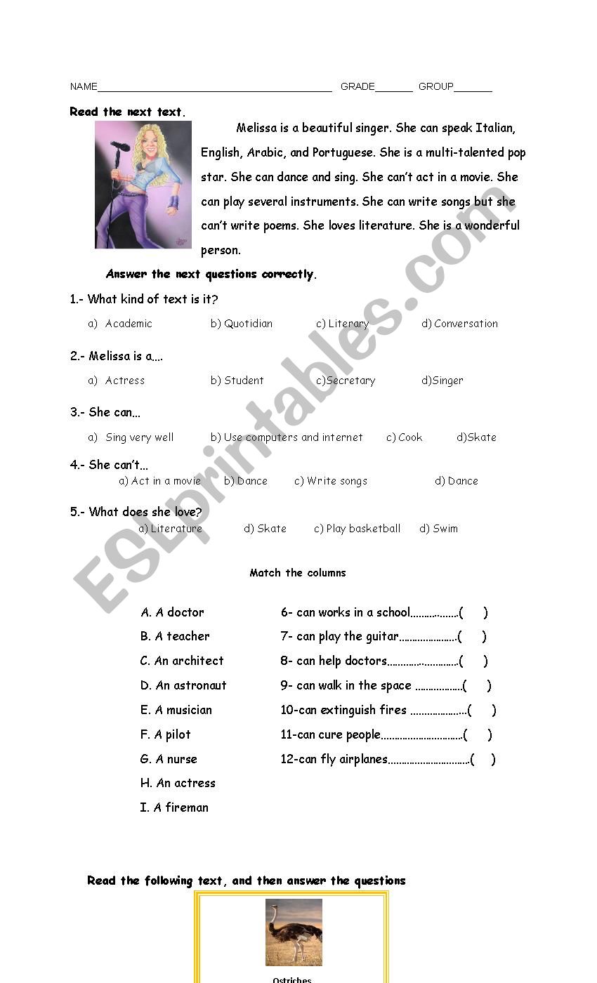 TEST ,REVIEW, worksheet