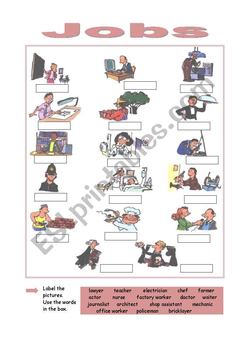 Jobs worksheet