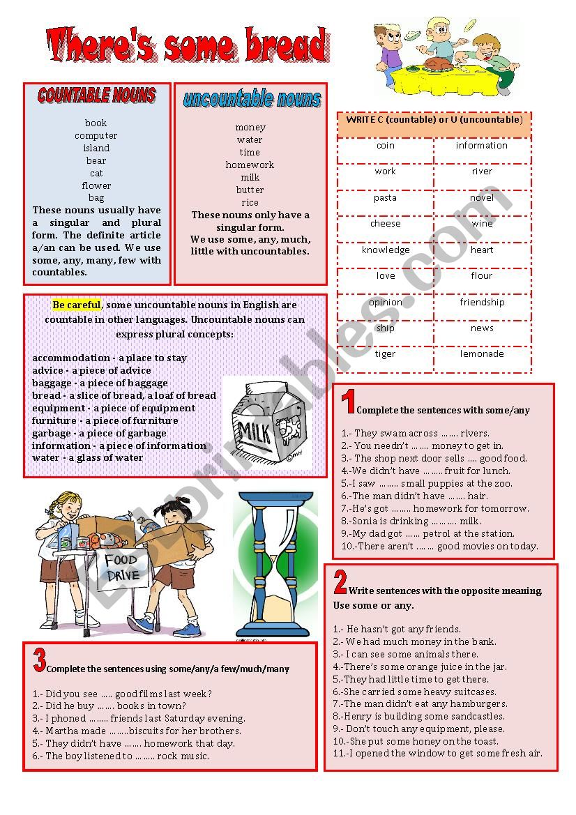 THERE IS SOME BREAD worksheet