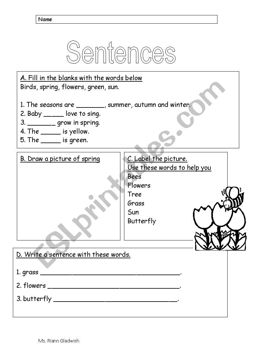 Spring worksheet