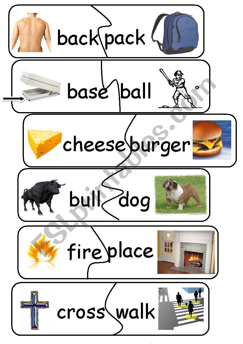 Compound Words/Game - set 12 worksheet