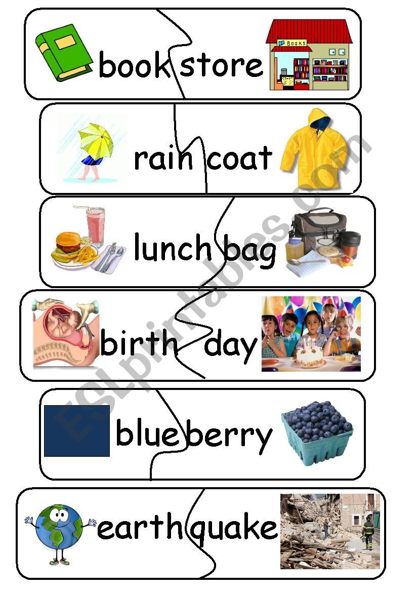 Compound Words/Game - set 13 worksheet