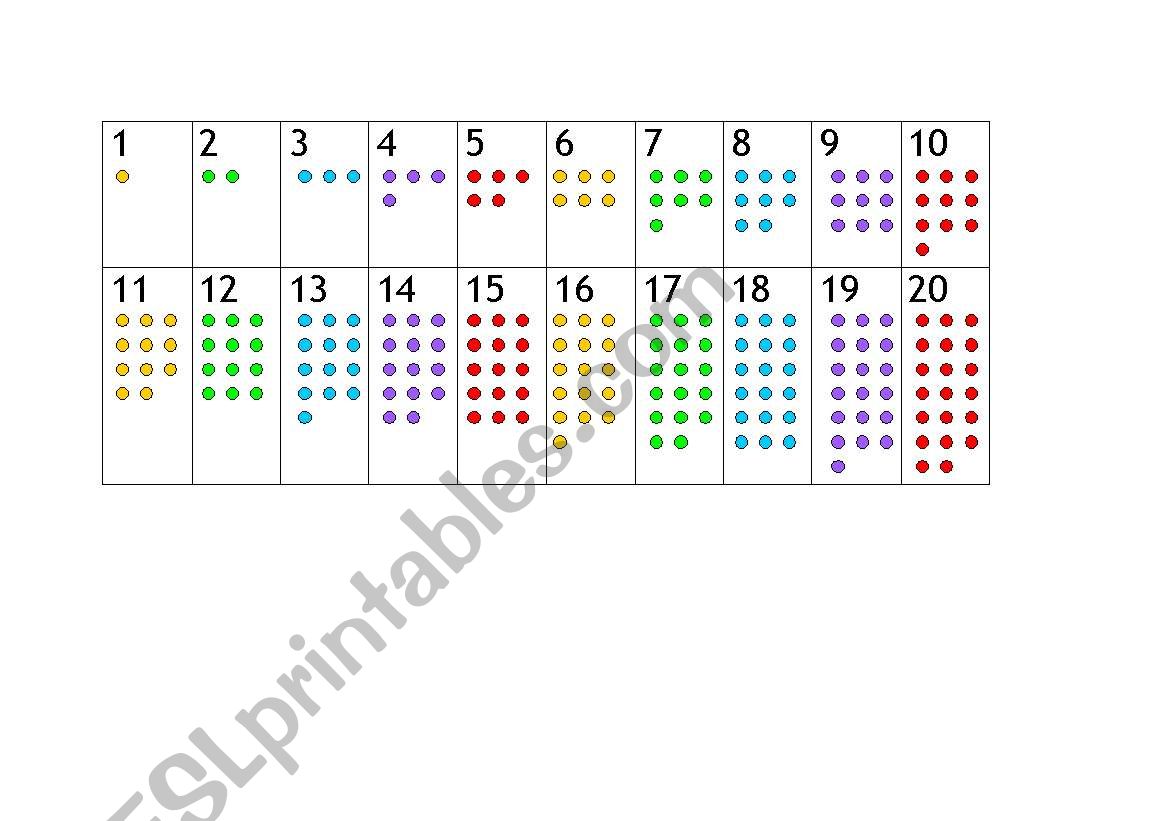 Number line and chart worksheet