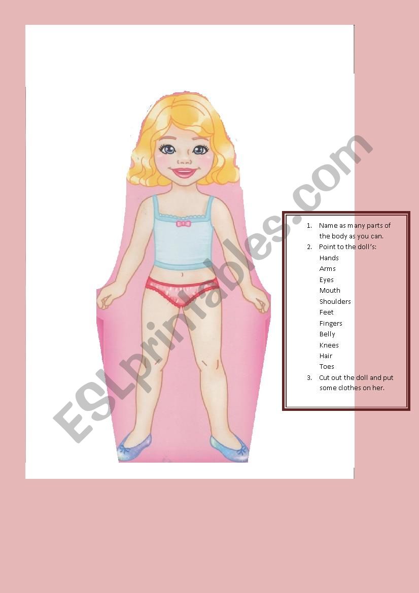 PAPER DOLL BODY 2 worksheet