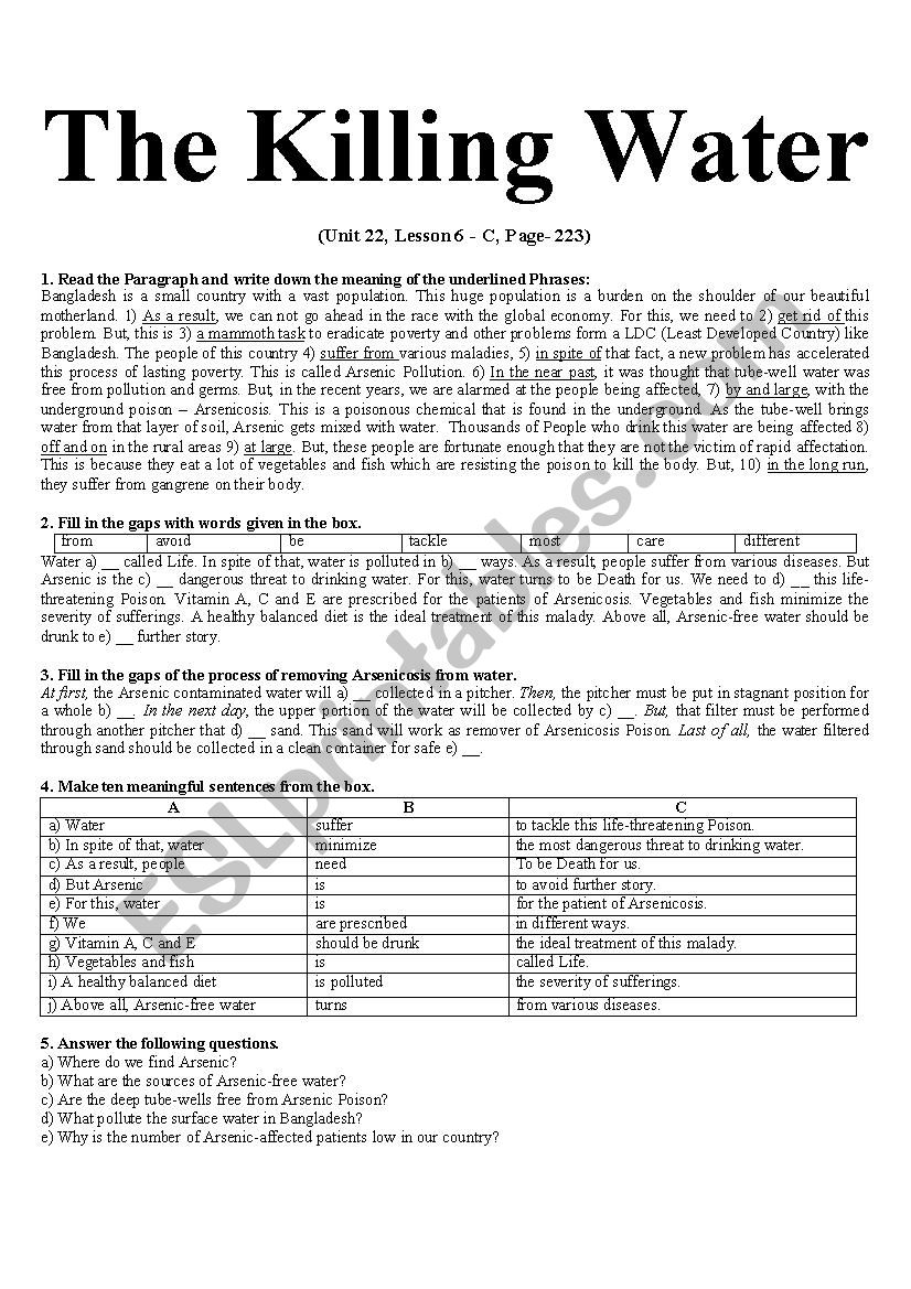 Reading Comprehansion Test worksheet