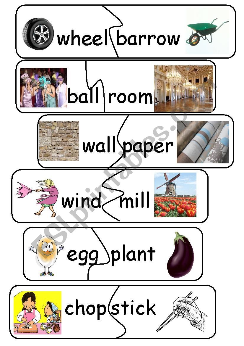 Compound Words/Game - set 14 worksheet