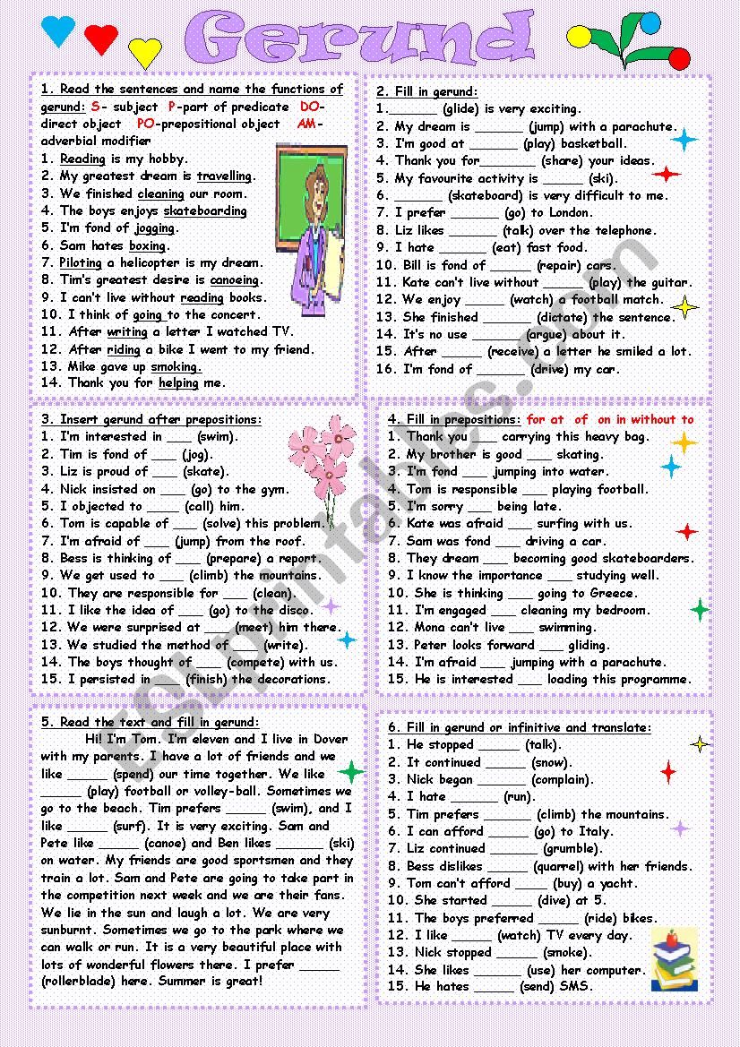 Gerund worksheet