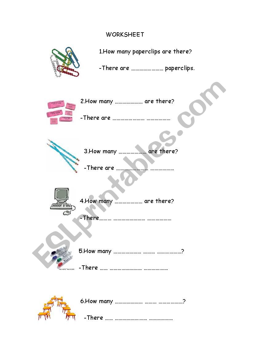 how many? worksheet