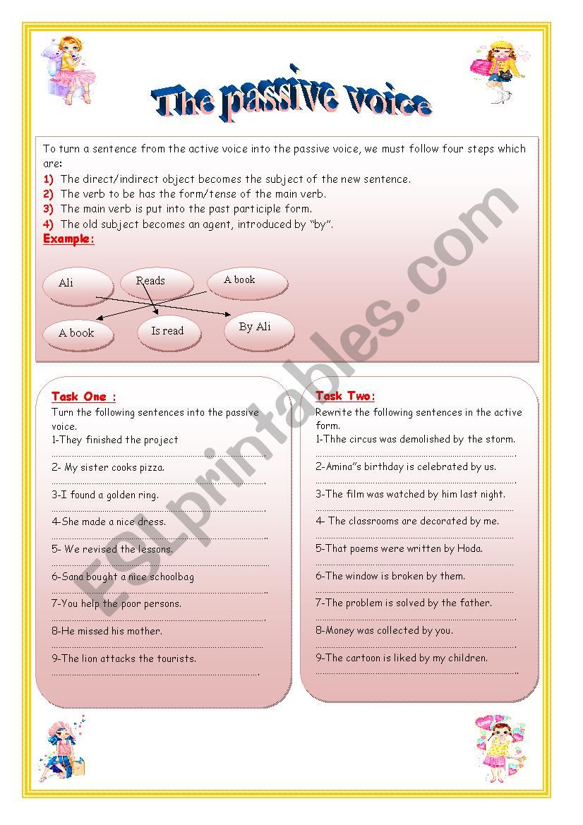 the passive voice worksheet