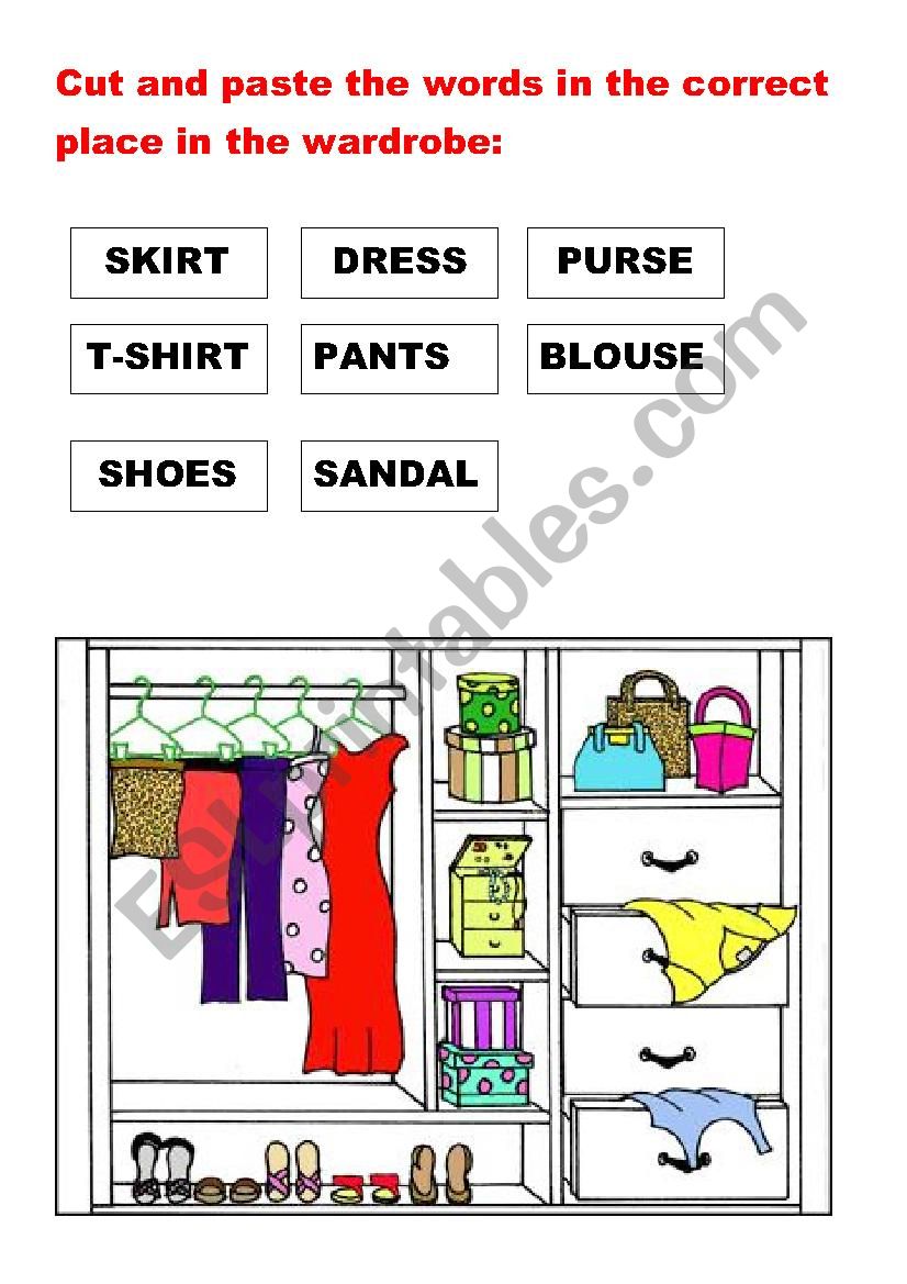 Cut the clothes!!! worksheet