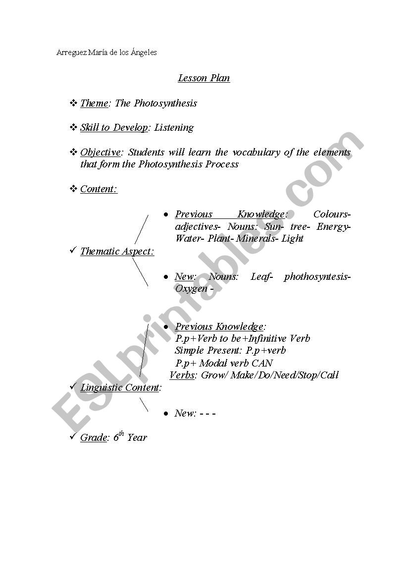 Photosynthesis - Listening Skill